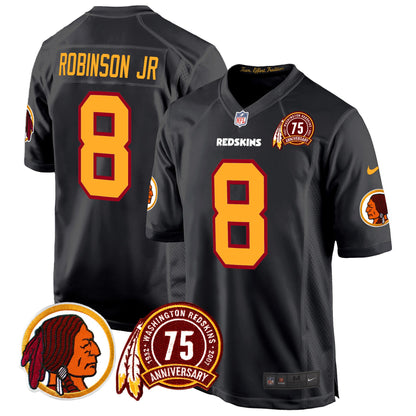 Washington Redskins 75th Patch Throwback Game Jersey - All Stitched