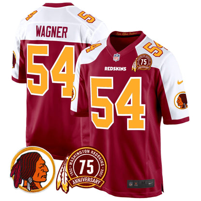 Washington Redskins 75th Patch Throwback Game Jersey - All Stitched