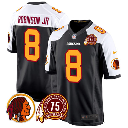 Washington Redskins 75th Patch Throwback Game Jersey - All Stitched