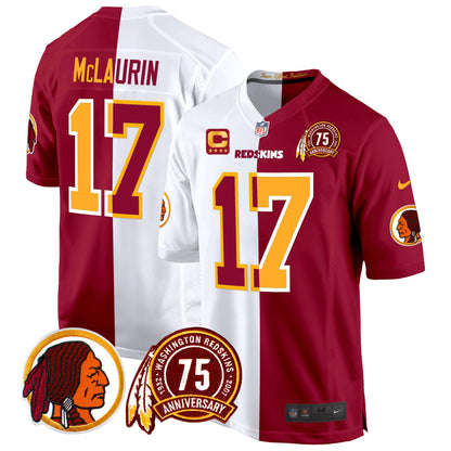 Washington Redskins 75th Patch Throwback Game Jersey - All Stitched