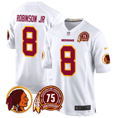 Washington Redskins 75th Patch Throwback Game Jersey - All Stitched