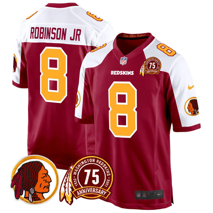 Washington Redskins 75th Patch Throwback Game Jersey - All Stitched