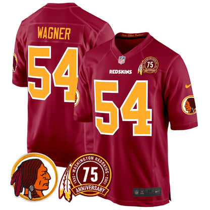 Washington Redskins 75th Patch Throwback Game Jersey - All Stitched