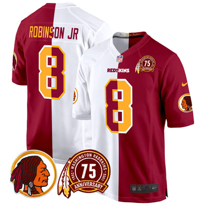 Washington Redskins 75th Patch Throwback Game Jersey - All Stitched