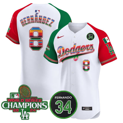 Dodgers Mexico 2024 World Series Champions Vapor Premier Elite Jersey V2 - All Stitched