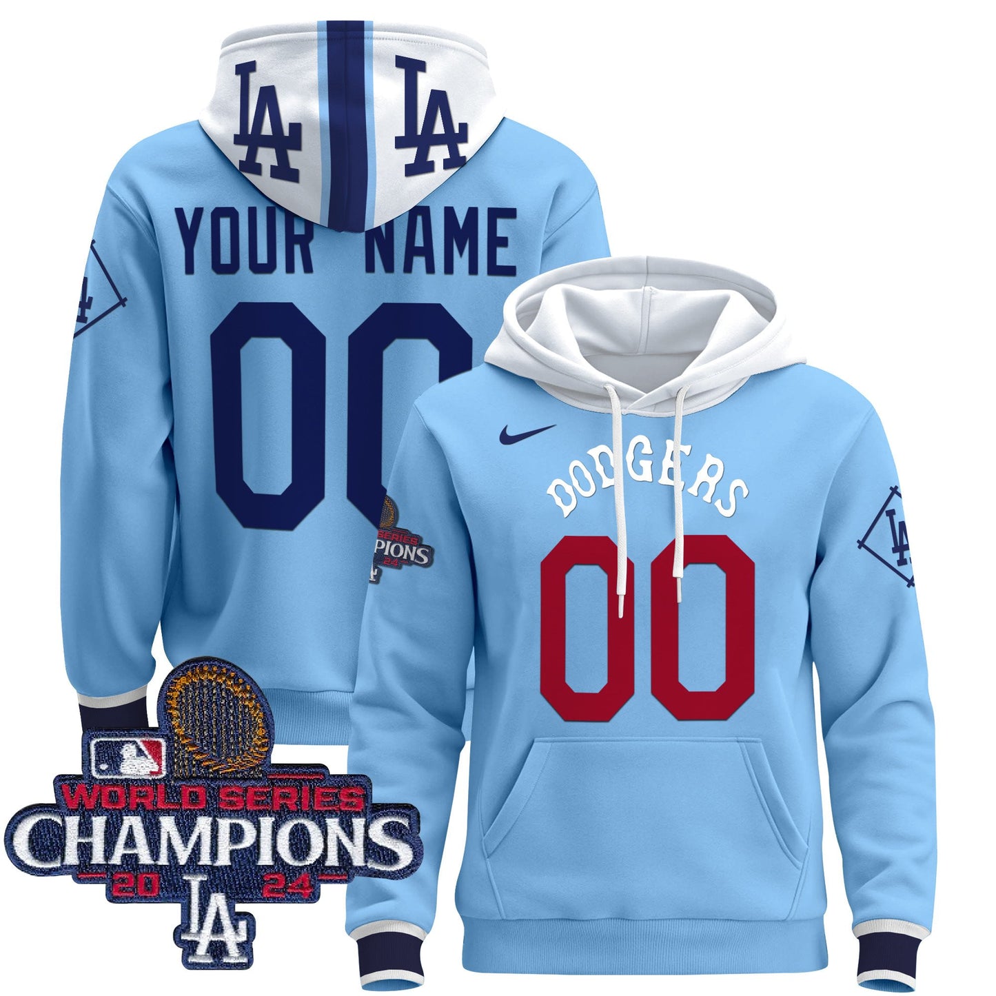 Dodgers Tribute 2024 World Series Champions Custom Pullover Hoodie