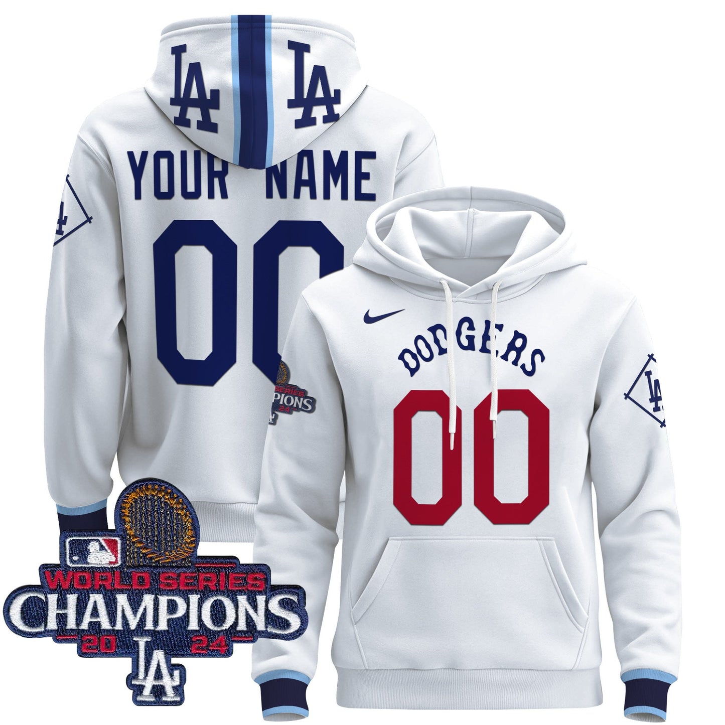 Dodgers Tribute 2024 World Series Champions Custom Pullover Hoodie