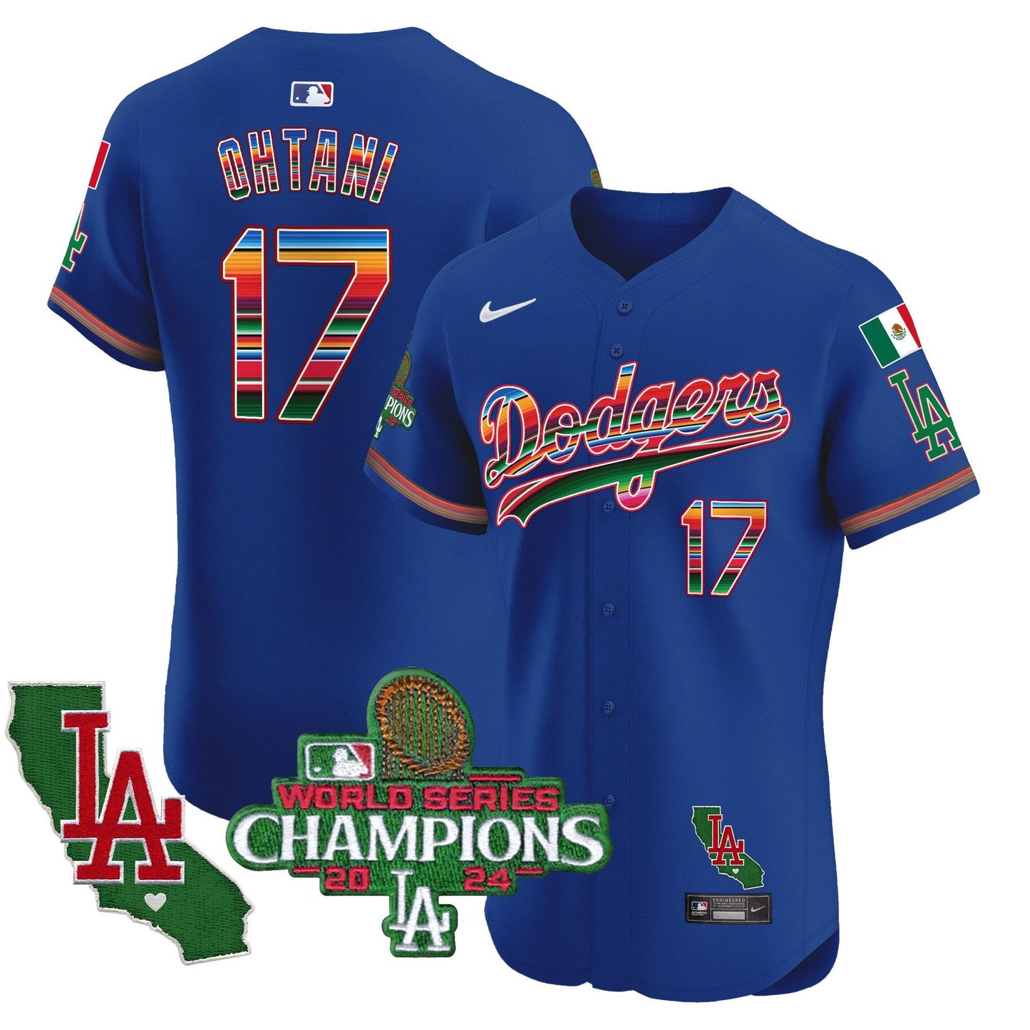 Dodgers Mexico 2024 World Series Champions Vapor Premier Elite Jersey - All Stitched