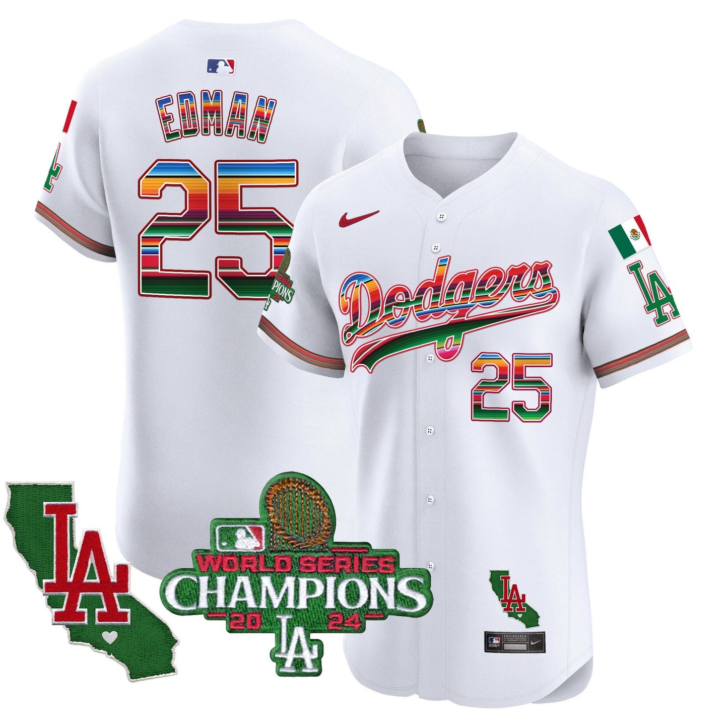 Dodgers Mexico 2024 World Series Champions Vapor Premier Elite Jersey - All Stitched