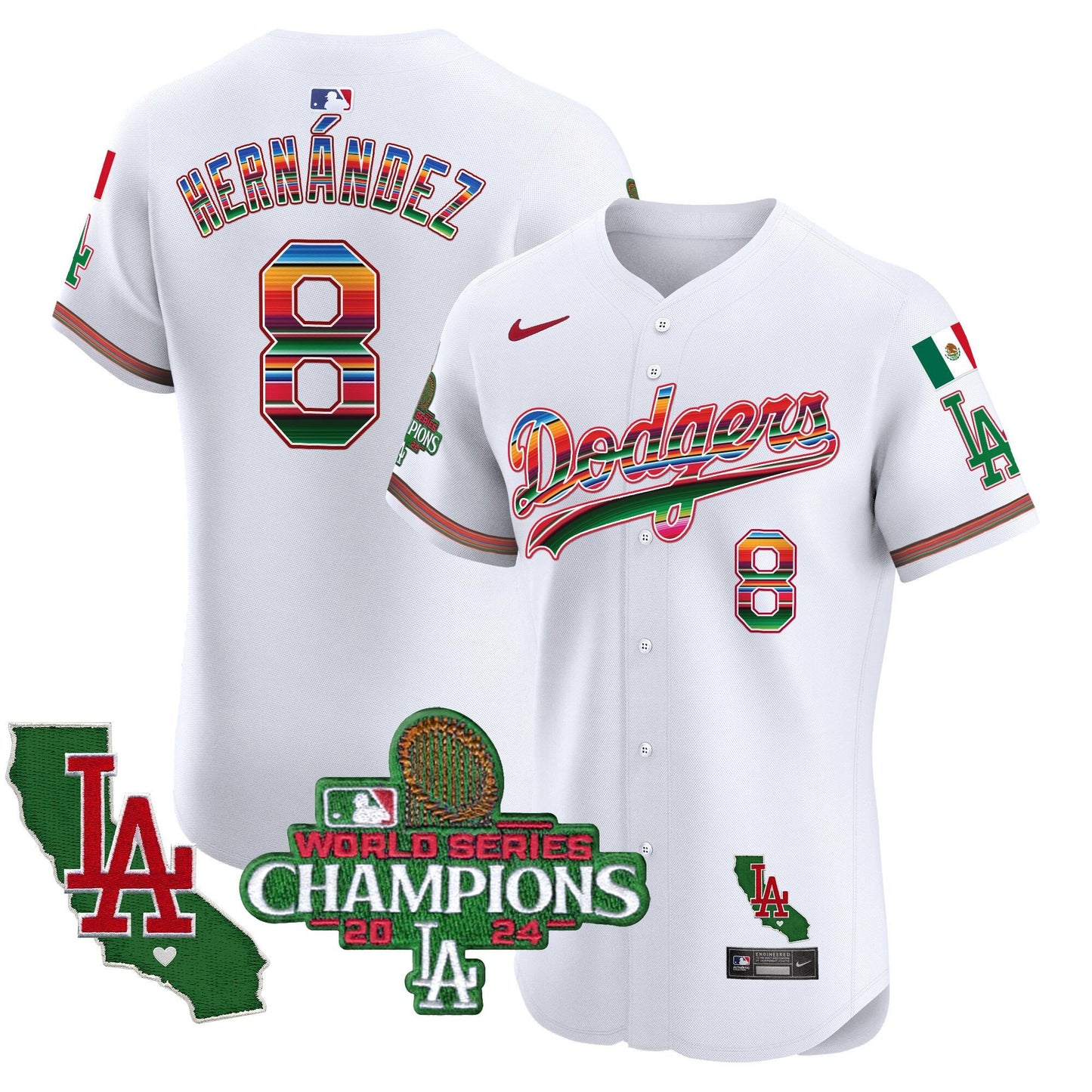 Dodgers Mexico 2024 World Series Champions Vapor Premier Elite Jersey - All Stitched