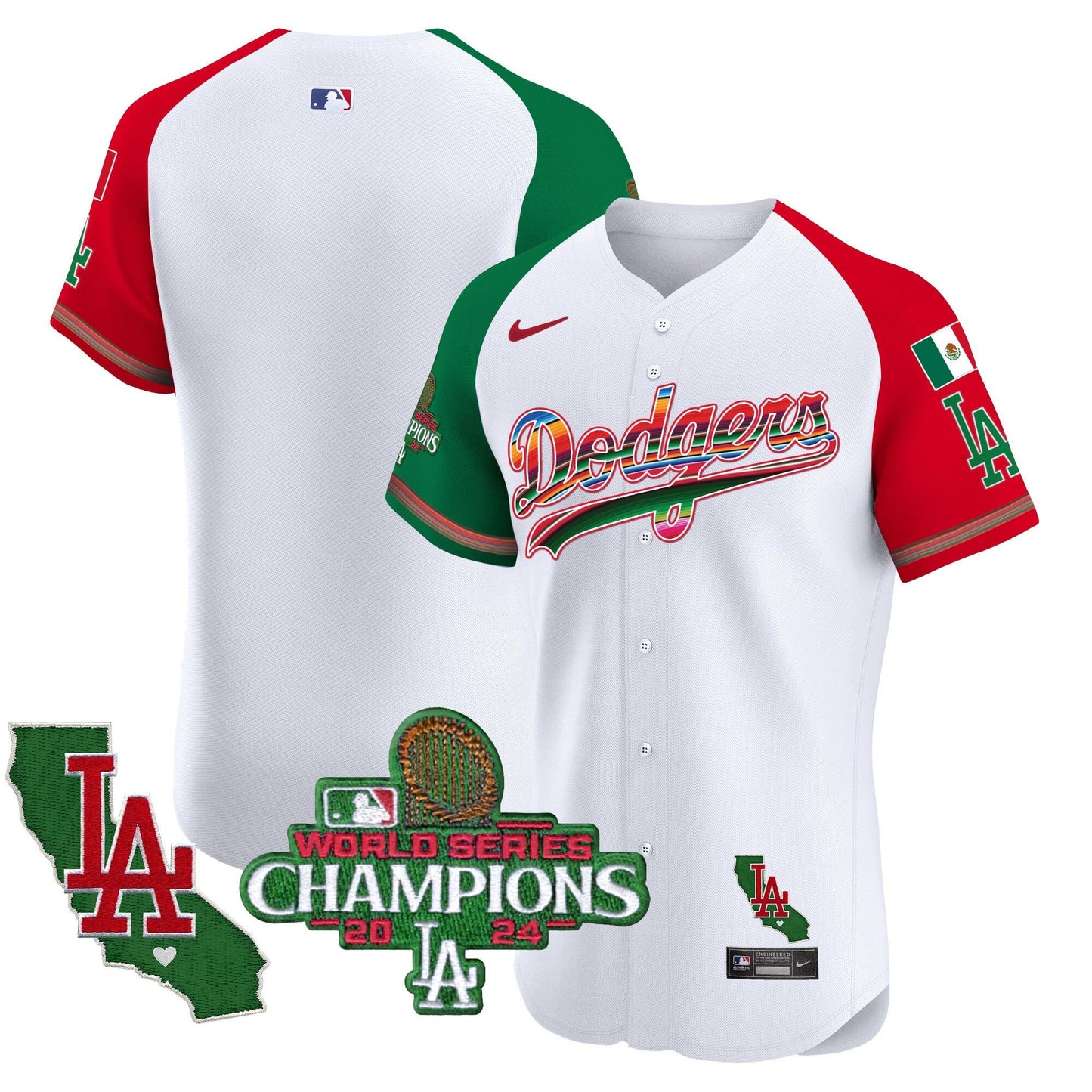 Dodgers Mexico 2024 World Series Champions Vapor Premier Elite Jersey - All Stitched