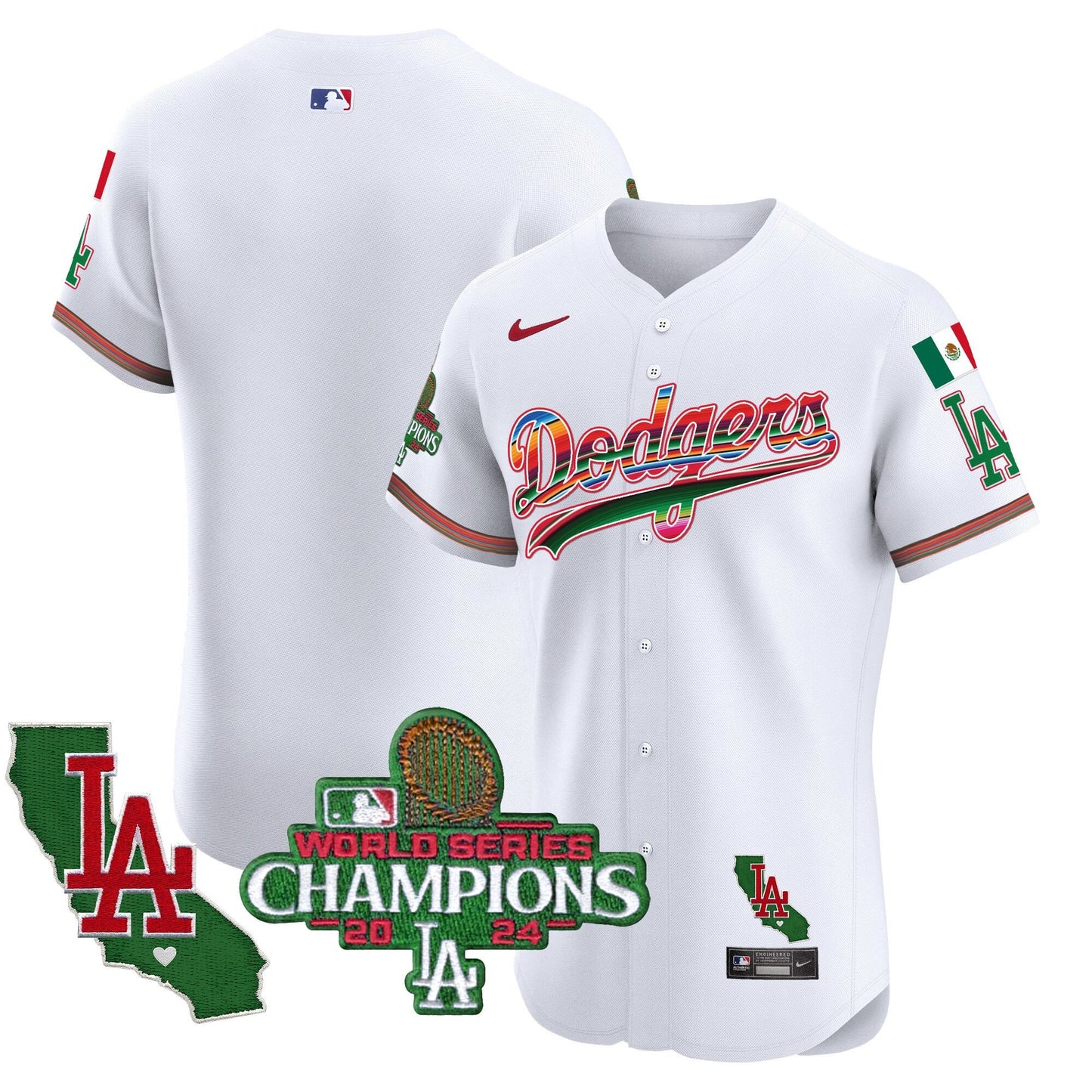 Dodgers Mexico 2024 World Series Champions Vapor Premier Elite Jersey - All Stitched