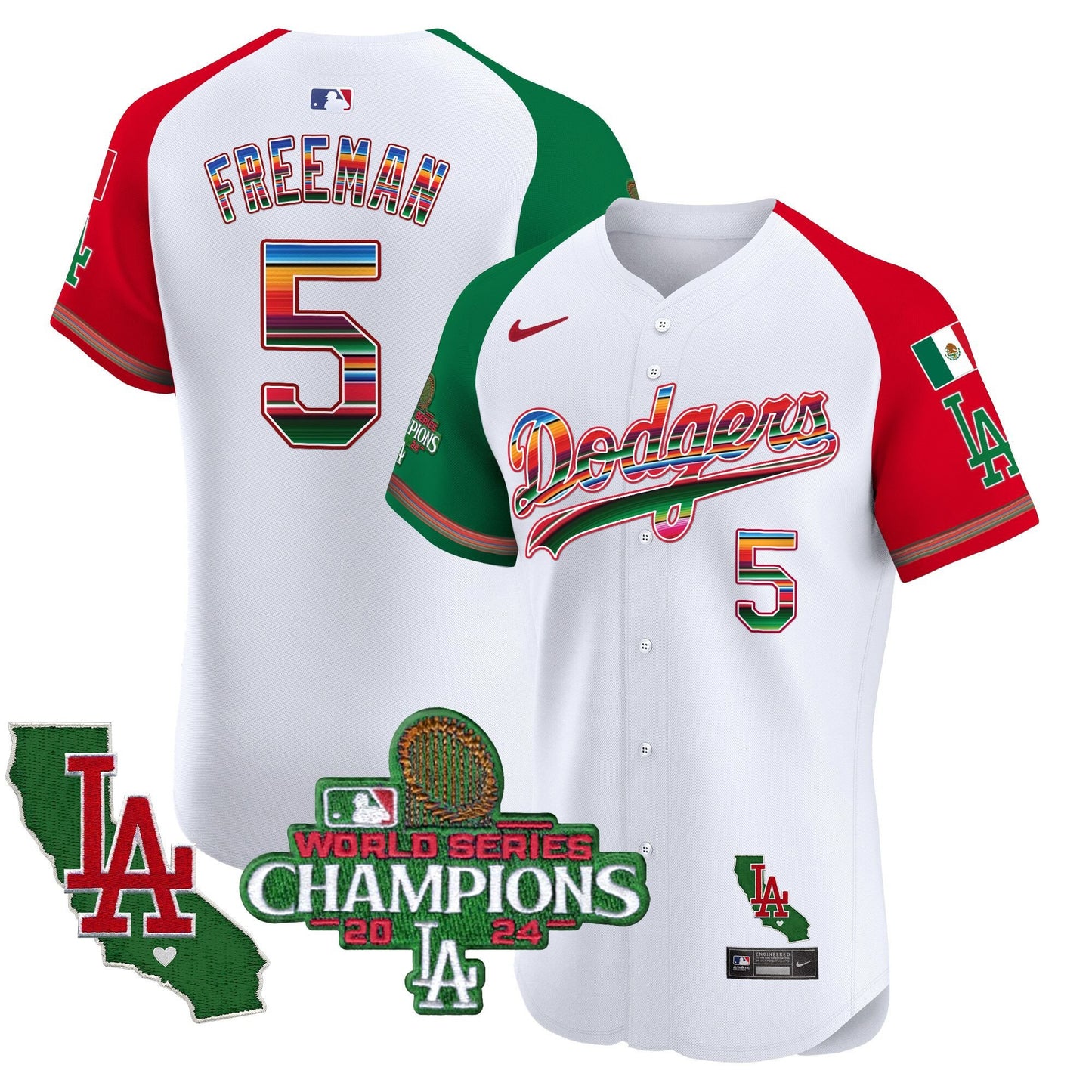 Dodgers Mexico 2024 World Series Champions Vapor Premier Elite Jersey - All Stitched