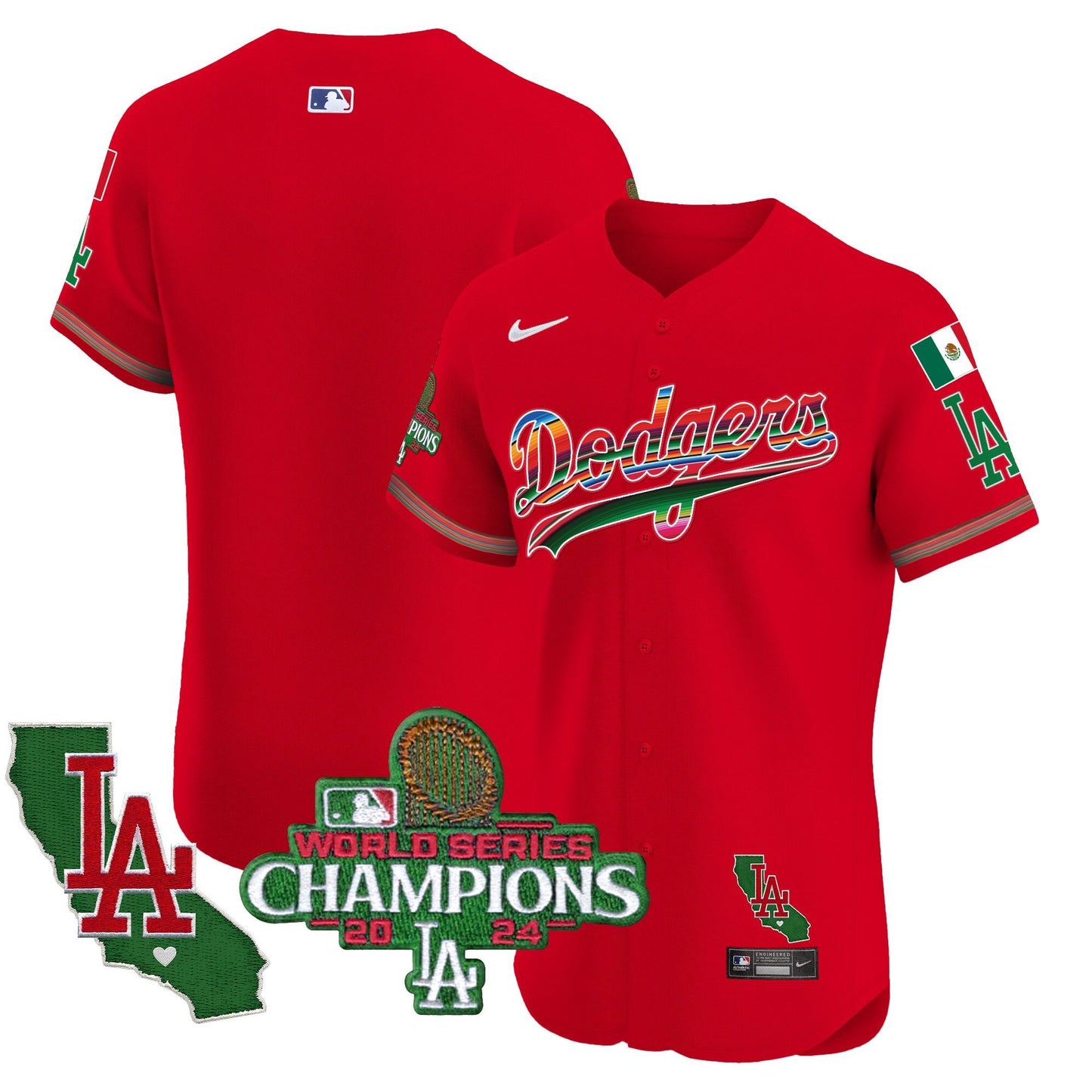 Dodgers Mexico 2024 World Series Champions Vapor Premier Elite Jersey - All Stitched