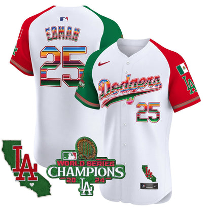 Dodgers Mexico 2024 World Series Champions Vapor Premier Elite Jersey - All Stitched