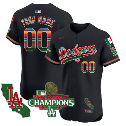 Dodgers Mexico 2024 World Series Champions Vapor Premier Elite Custom Jersey - All Stitched