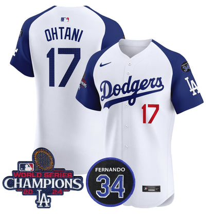 Dodgers 2024 World Series Champions Patch Vapor Premier Elite Jersey V2 - All Stitched