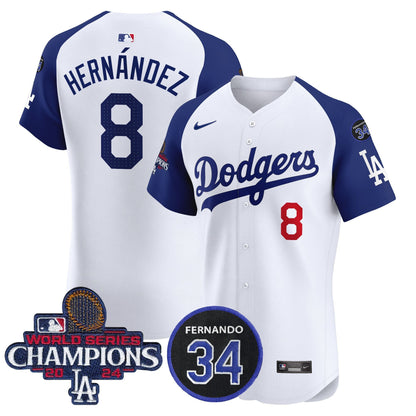 Dodgers 2024 World Series Champions Patch Vapor Premier Elite Jersey V2 - All Stitched