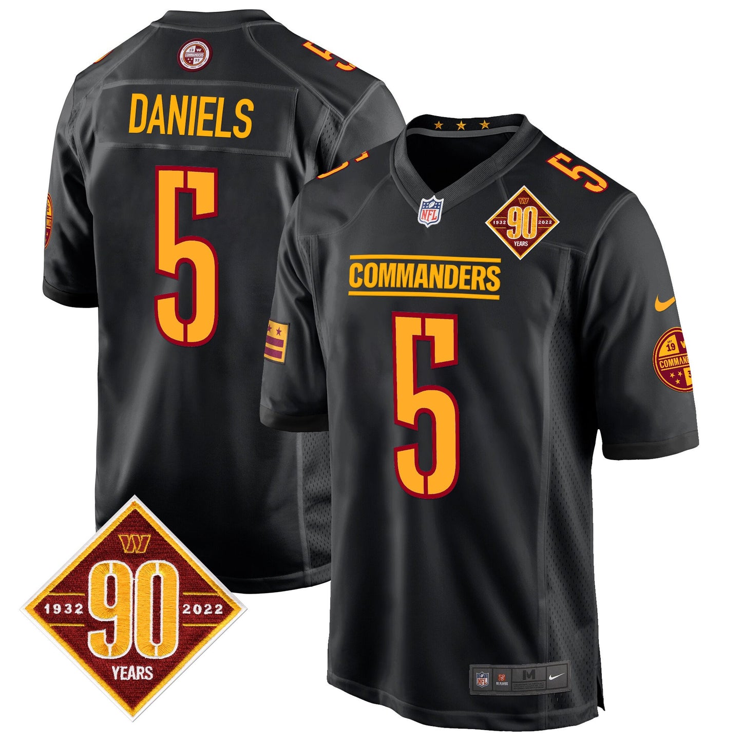 Washington Commanders 90th Anniversary Patch Game Jersey - All Stitched