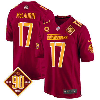 Washington Commanders 90th Anniversary Patch Game Jersey - All Stitched