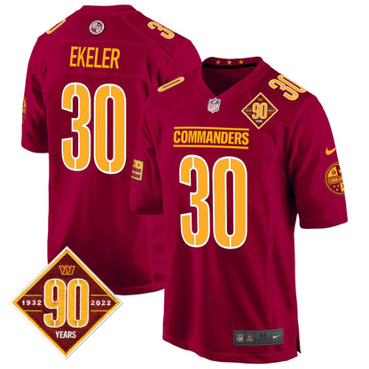 Washington Commanders 90th Anniversary Patch Game Jersey - All Stitched