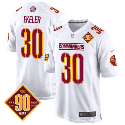 Washington Commanders 90th Anniversary Patch Game Jersey - All Stitched