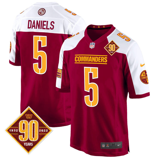 Washington Commanders 90th Anniversary Patch Game Jersey - All Stitched