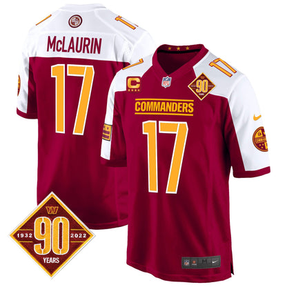 Washington Commanders 90th Anniversary Patch Game Jersey - All Stitched