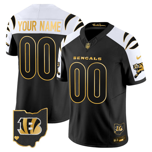 Bengals 2024 Gold Vapor Limited Custom Jersey - All Stitched