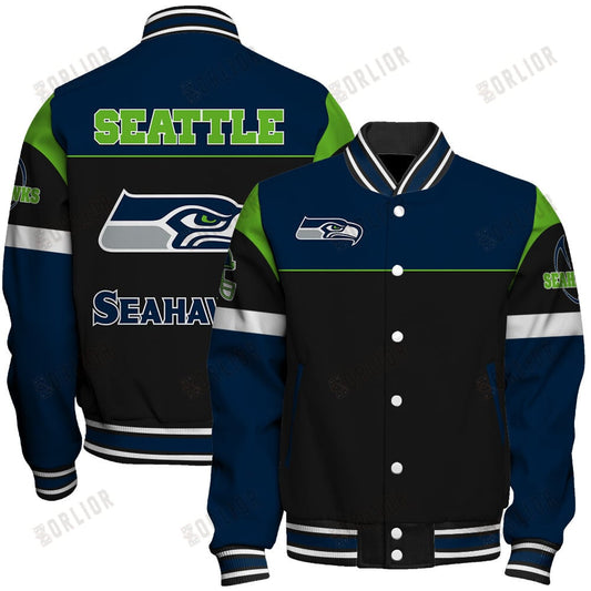 Seattle Seahawks National Football League 2024 -25 Feel The Power Unisex Varsity Jacket