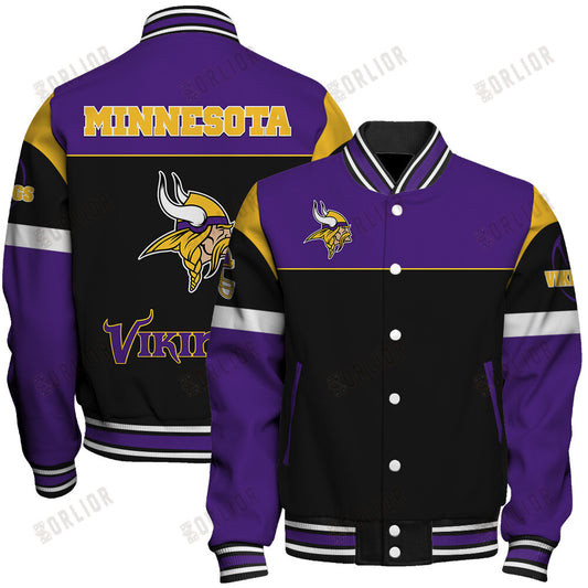 Minnesota Vikings National Football League 2024 -25 Feel The Power Unisex Varsity Jacket