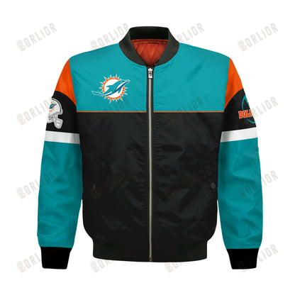 Miami Dolphins National Football League 2024 -25 Feel The Power Bomber Jacket