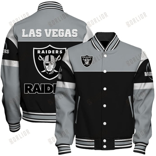 Las Vegas Raiders National Football League 2024 -25 Feel The Power Unisex Varsity Jacket