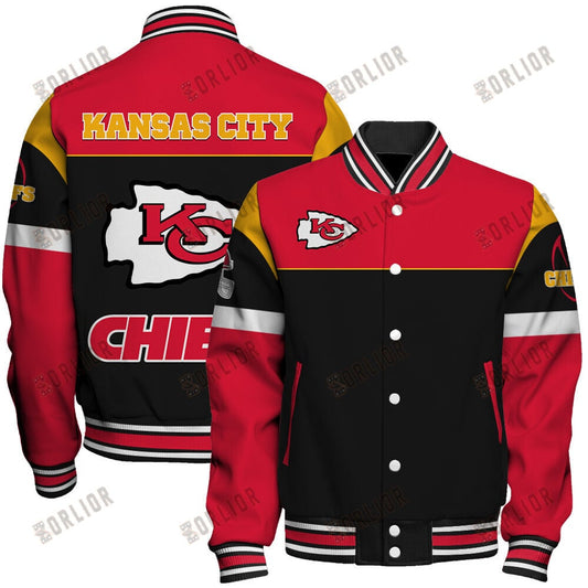 Kansas City Chiefs National Football League 2024 -25 Feel The Power Unisex Varsity Jacket