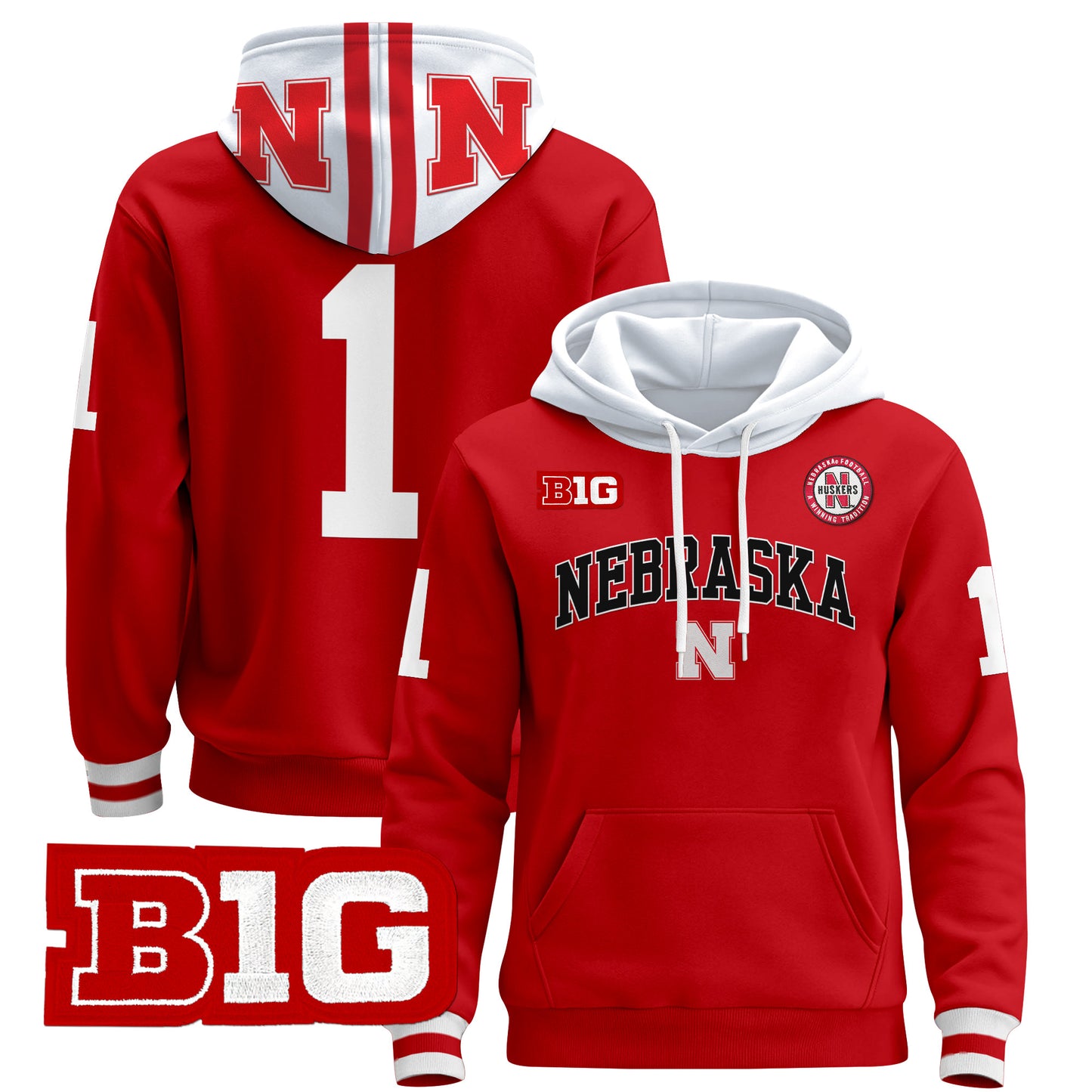 Nebraska Cornhuskers 2024 Pullover Hoodie V3