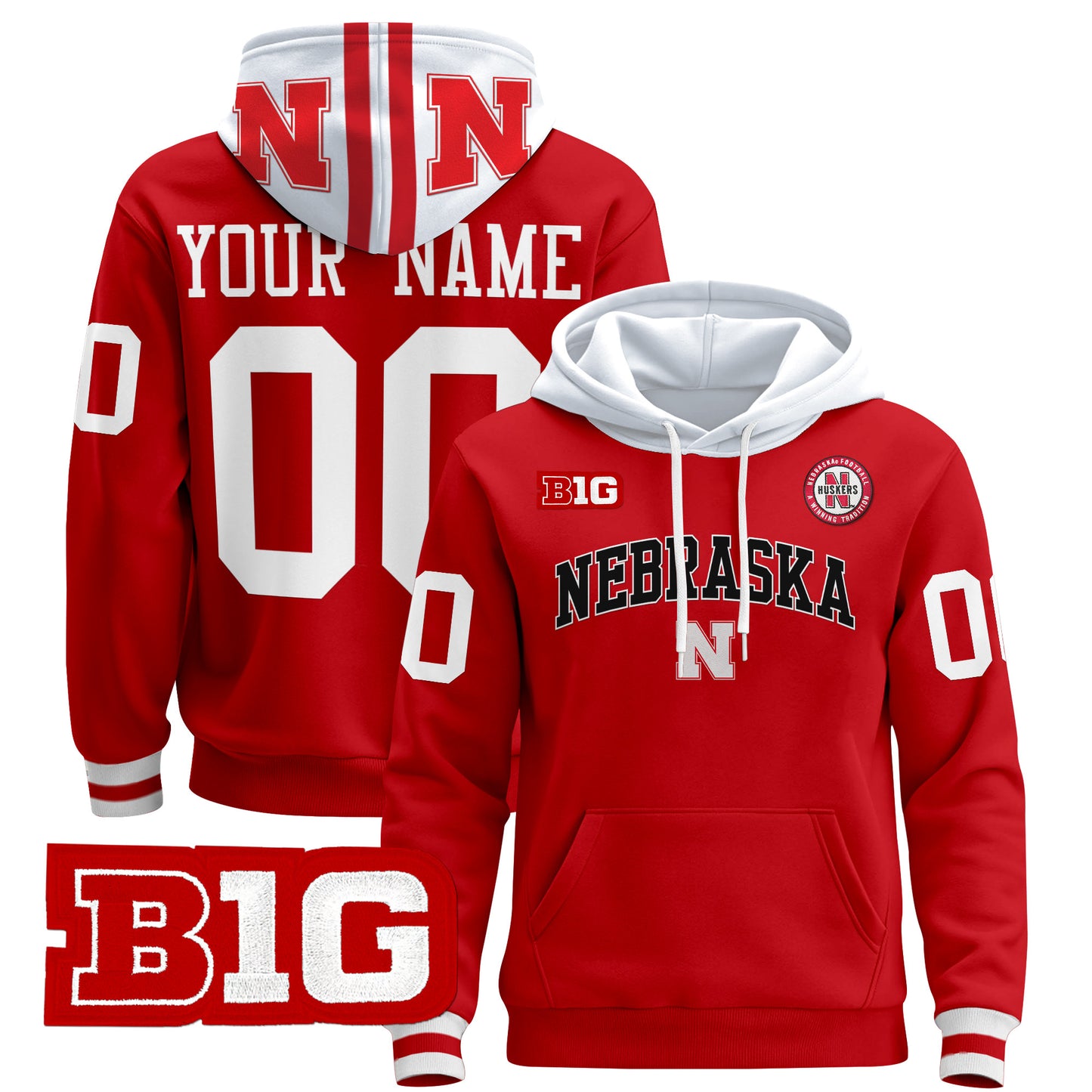 Nebraska Cornhuskers 2024 Custom Pullover Hoodie V3