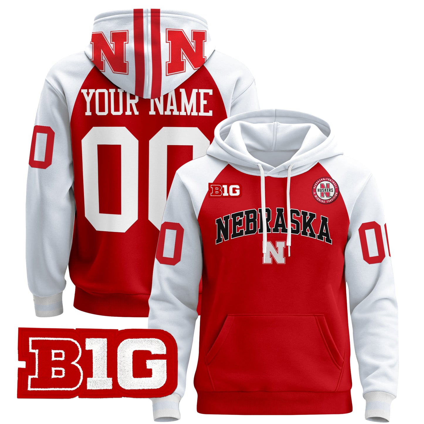 Nebraska Cornhuskers 2024 Custom Pullover Hoodie V3