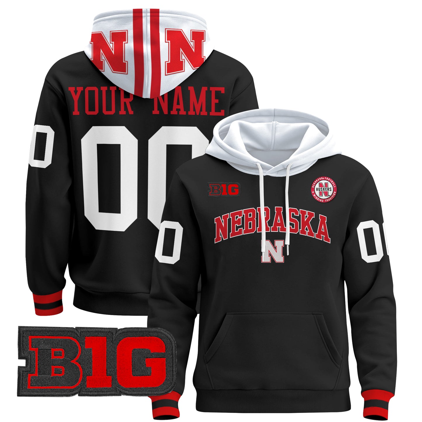 Nebraska Cornhuskers 2024 Custom Pullover Hoodie V3