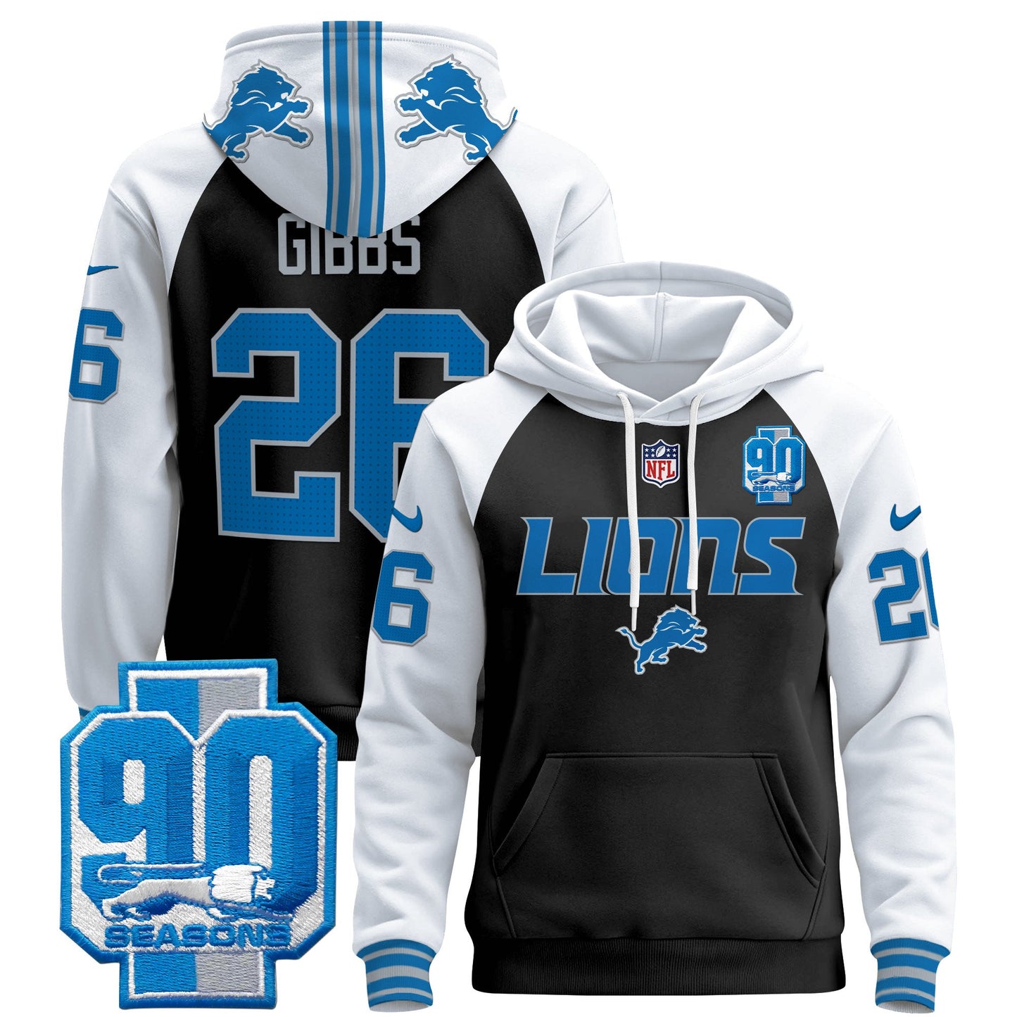 Detroit Lions 2024 Pullover Hoodie V2 - All Stitched