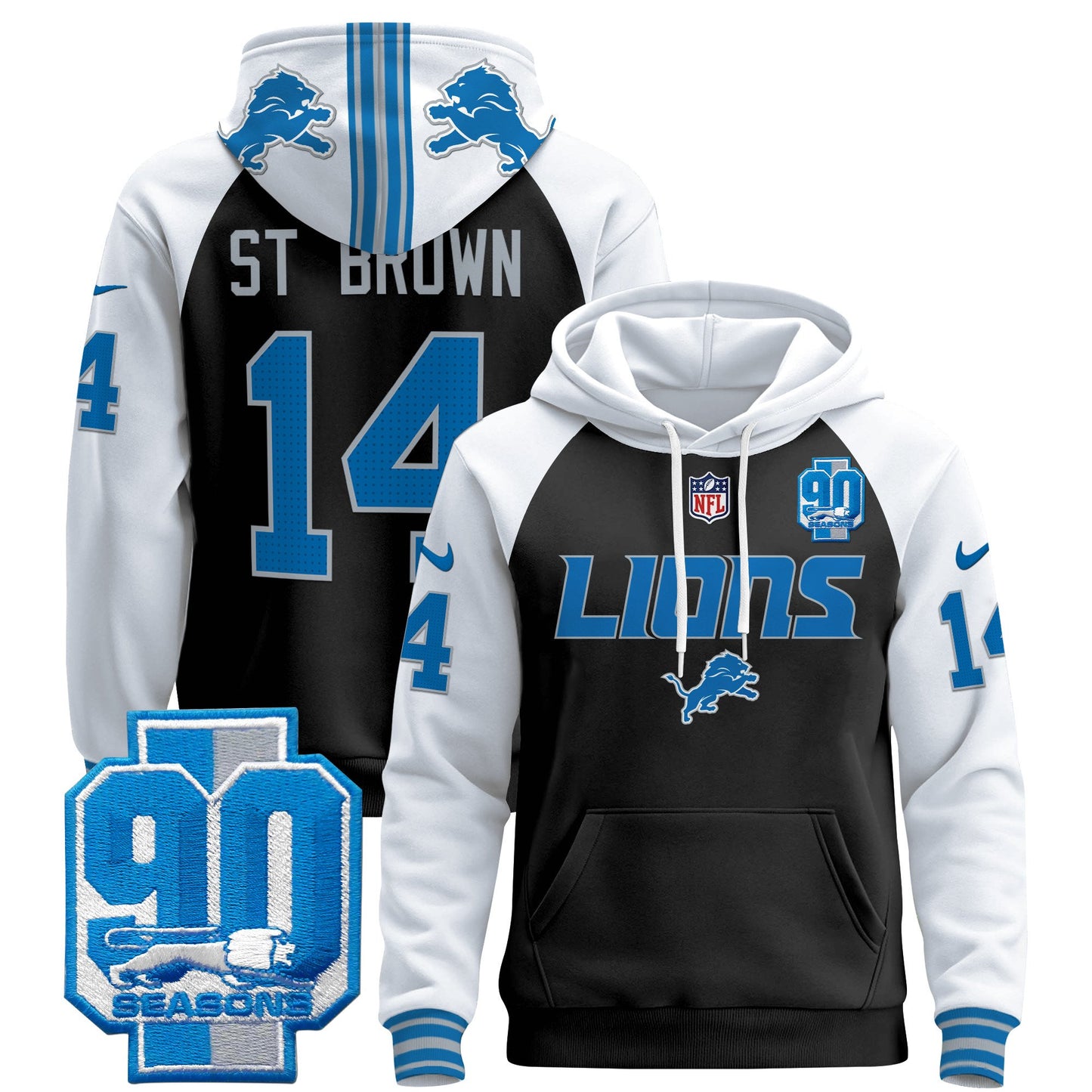 Detroit Lions 2024 Pullover Hoodie V2 - All Stitched