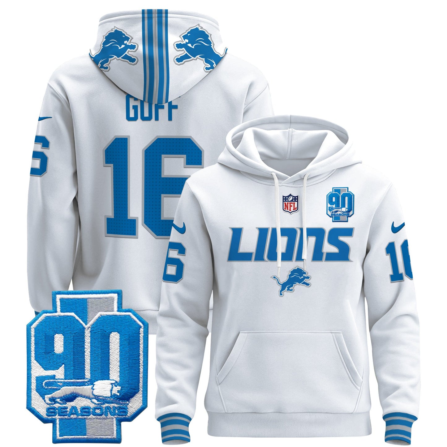 Detroit Lions 2024 Pullover Hoodie V2 - All Stitched