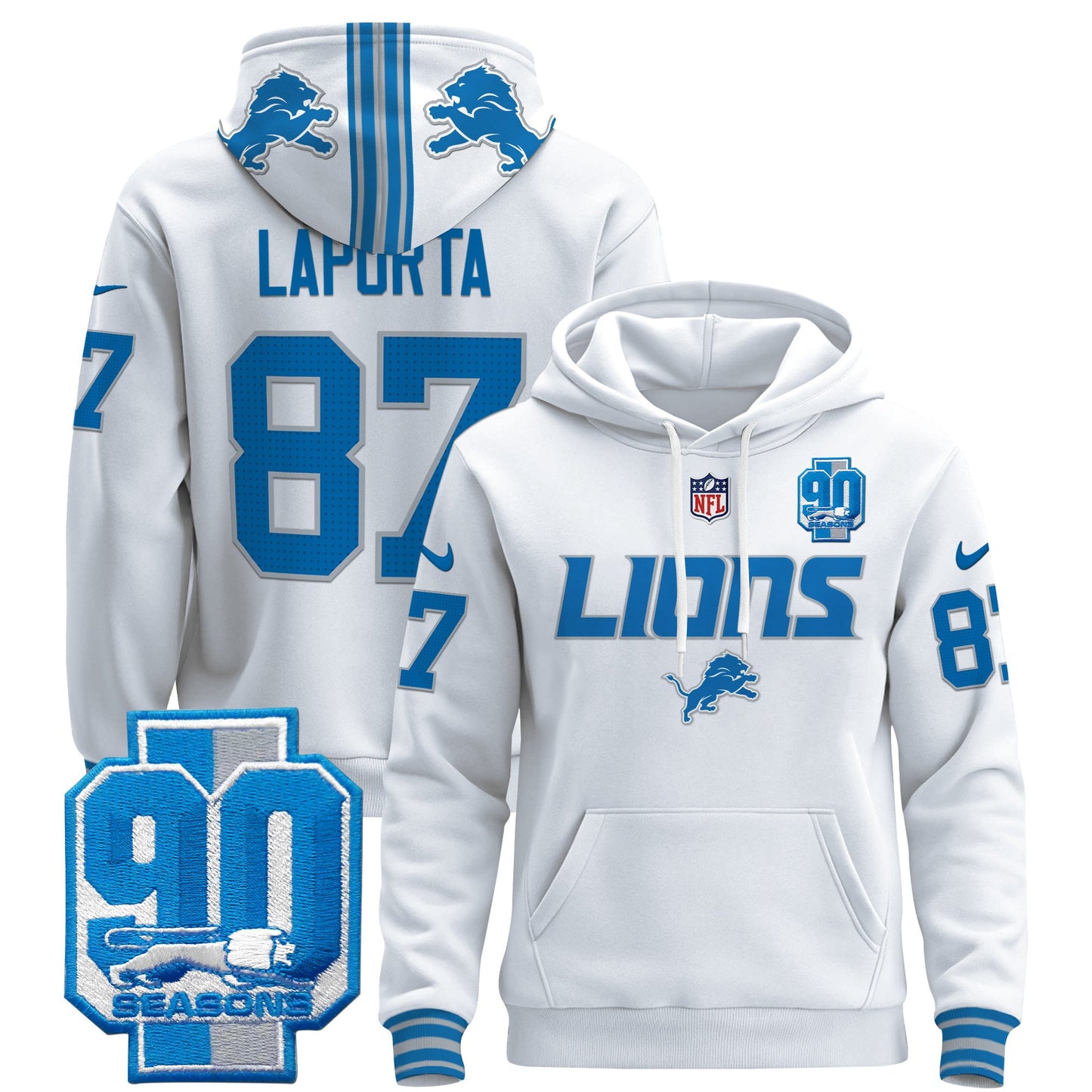 Detroit Lions 2024 Pullover Hoodie V2 - All Stitched