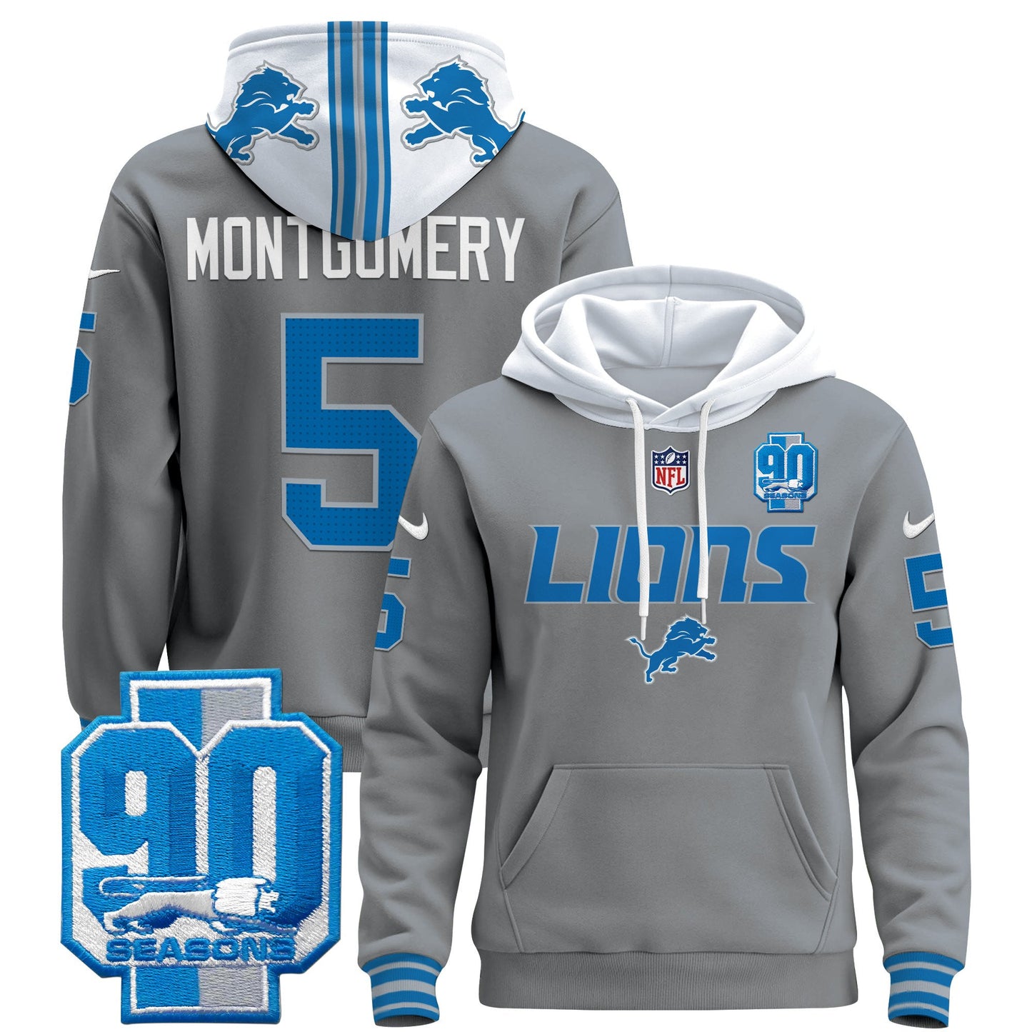 Detroit Lions 2024 Pullover Hoodie V2 - All Stitched