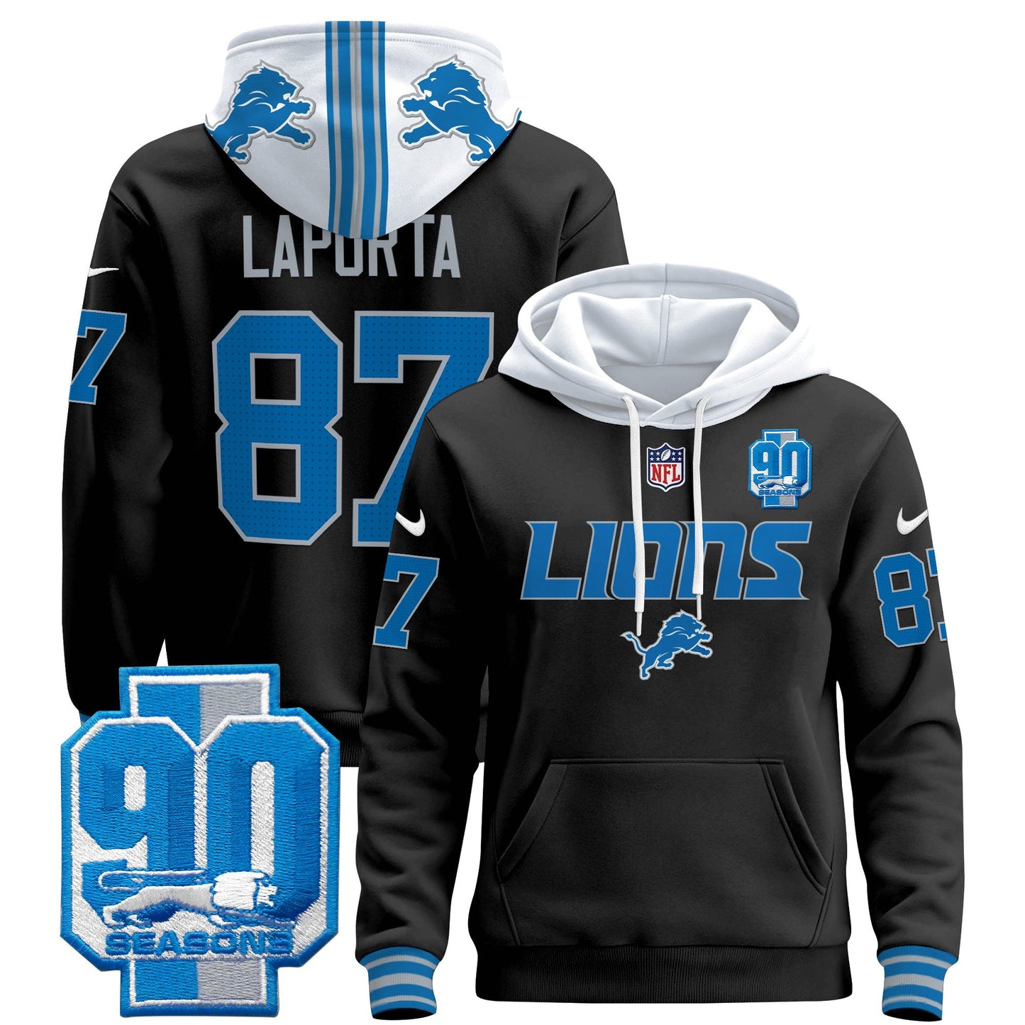 Detroit Lions 2024 Pullover Hoodie V2 - All Stitched