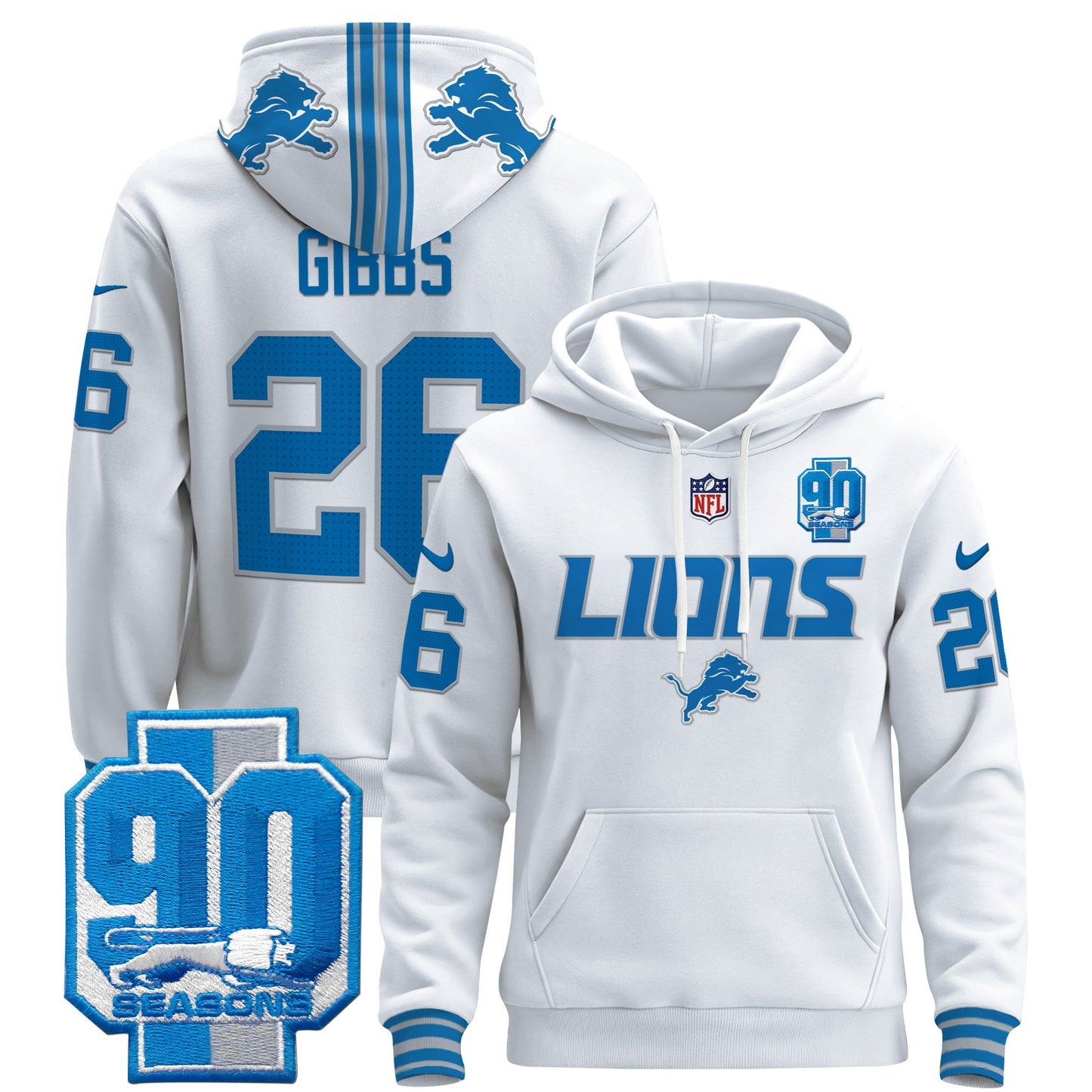 Detroit Lions 2024 Pullover Hoodie V2 - All Stitched