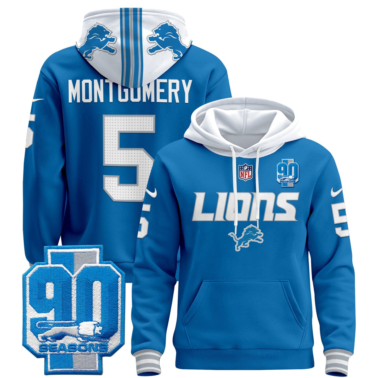 Detroit Lions 2024 Pullover Hoodie V2 - All Stitched