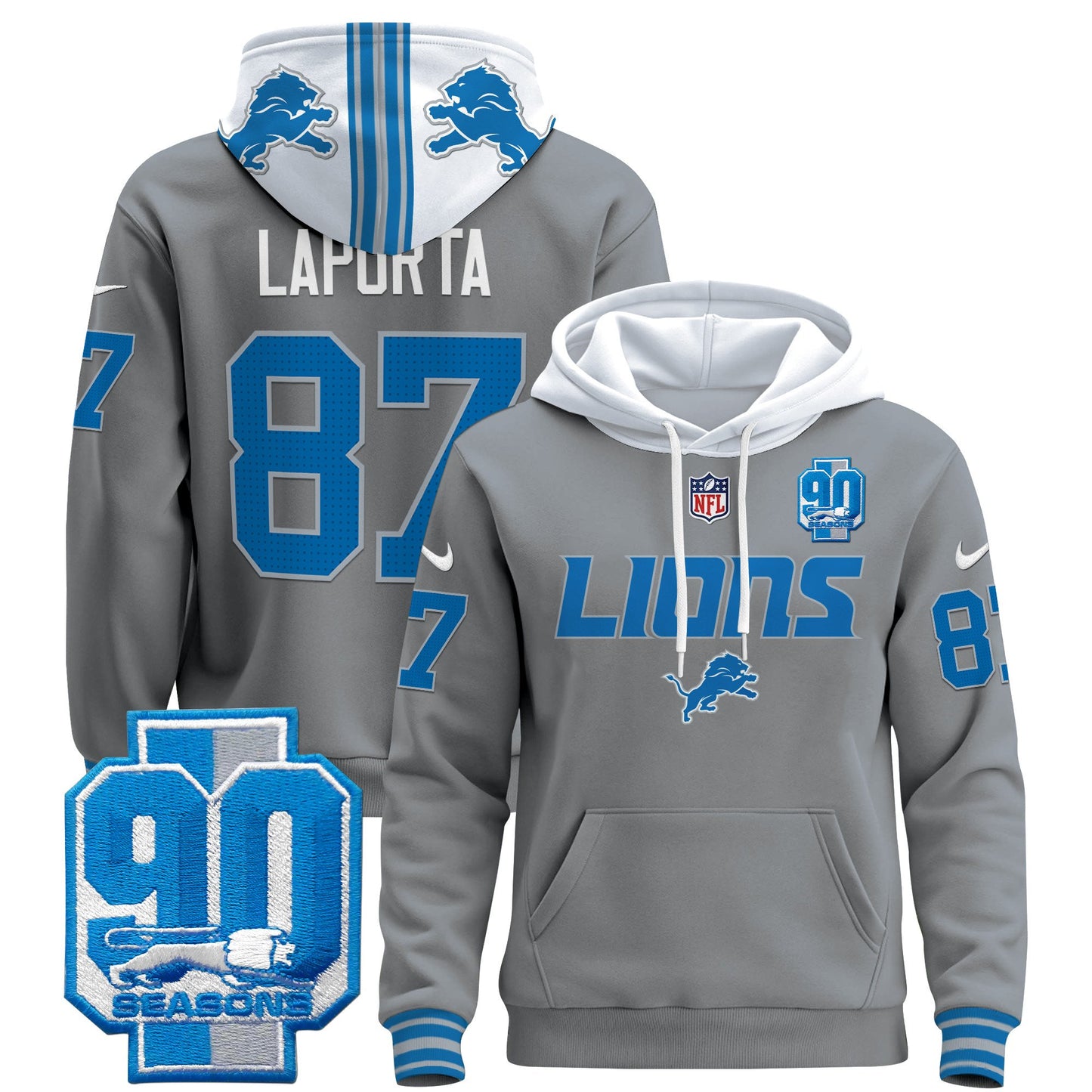 Detroit Lions 2024 Pullover Hoodie V2 - All Stitched