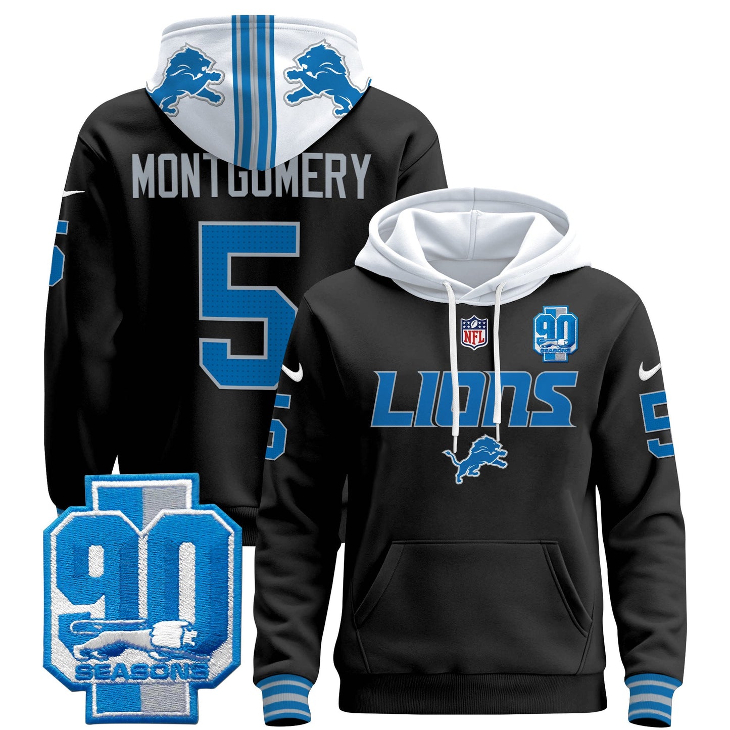 Detroit Lions 2024 Pullover Hoodie V2 - All Stitched