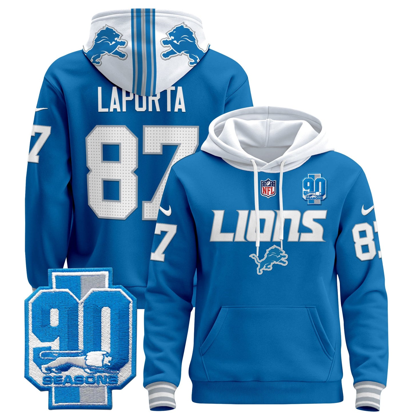 Detroit Lions 2024 Pullover Hoodie V2 - All Stitched