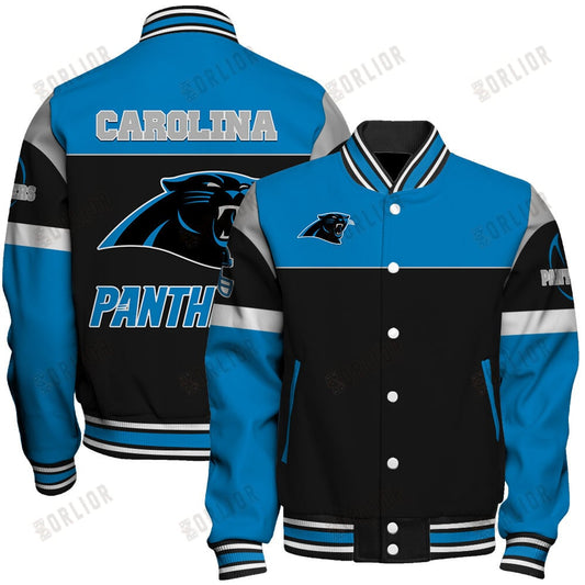 Carolina Panthers National Football League 2024 -25 Feel The Power Unisex Varsity Jacket